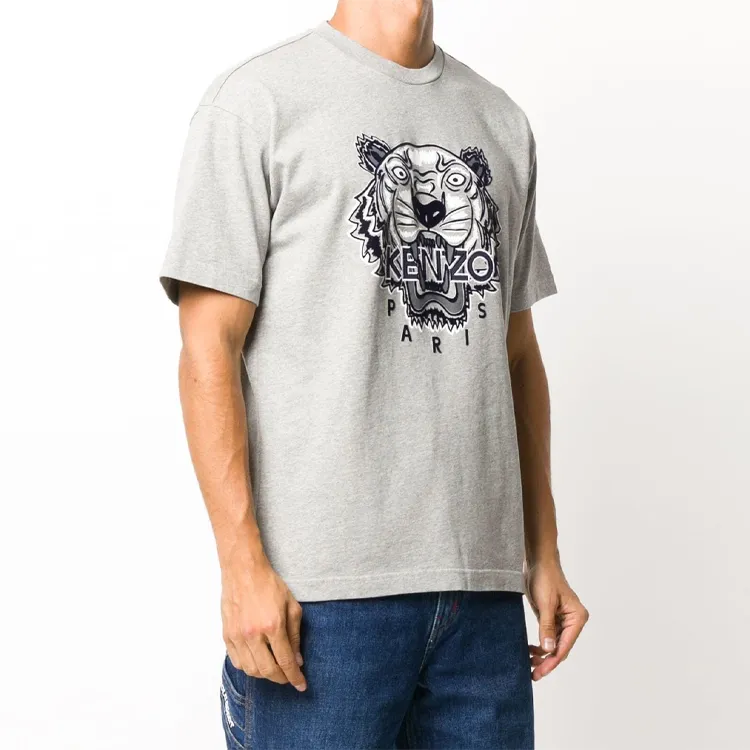 KENZO Classic Tiger Head T Shirt Men's Gray-2