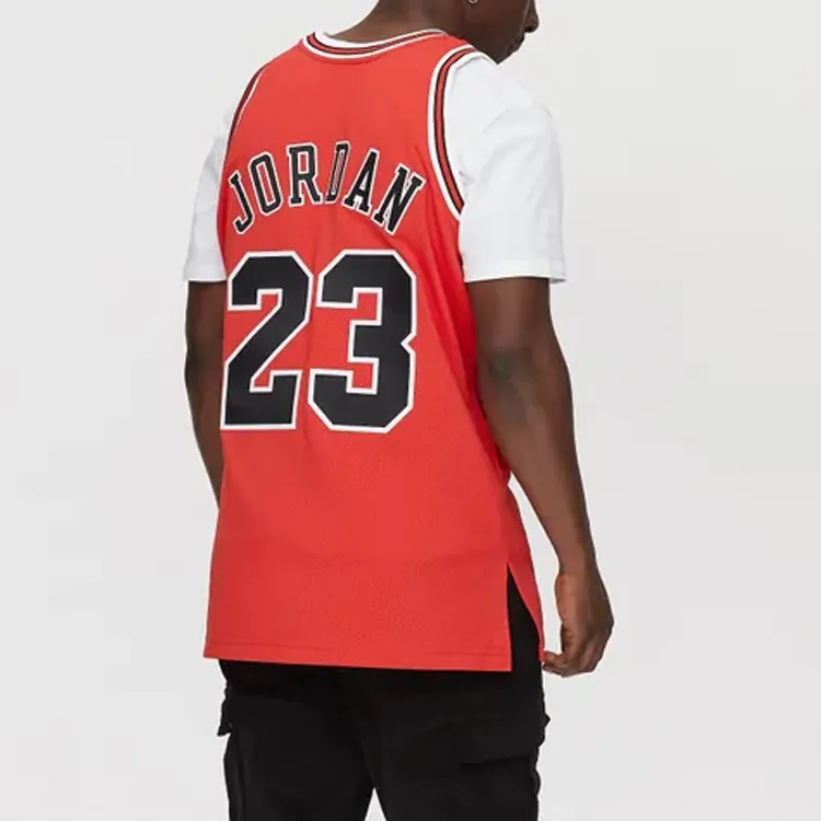 Mitchell & Ness Chicago Bulls Road Finals 1995 96 Michael Jordan Authentic Jersey-3
