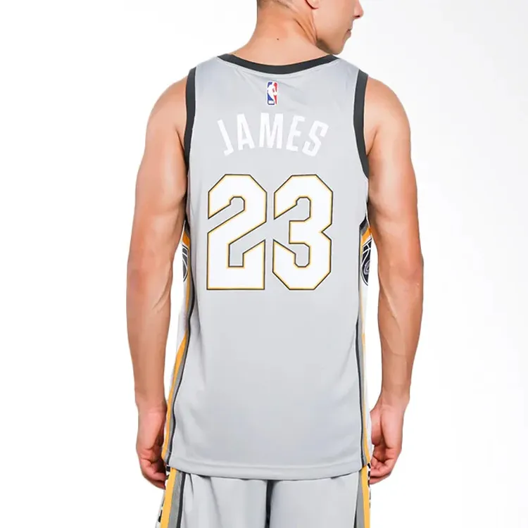 Nike Nike X NBA Basketball Jerseys Men's Gray-4