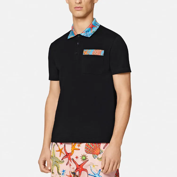 VERSACE Polo Shirts Men Black-1