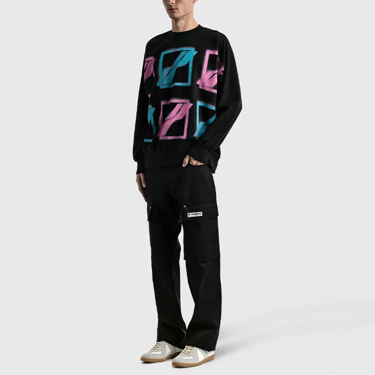 WE11DONE Logo All Over Crewneck-3