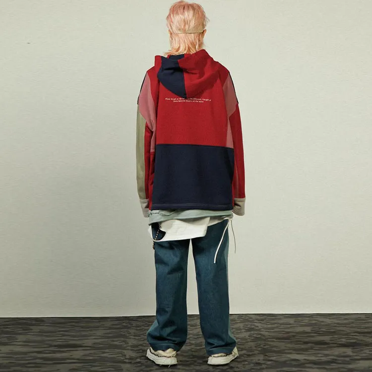 UNVESNO Hooded Regular Sweatshirt Unisex Red-2