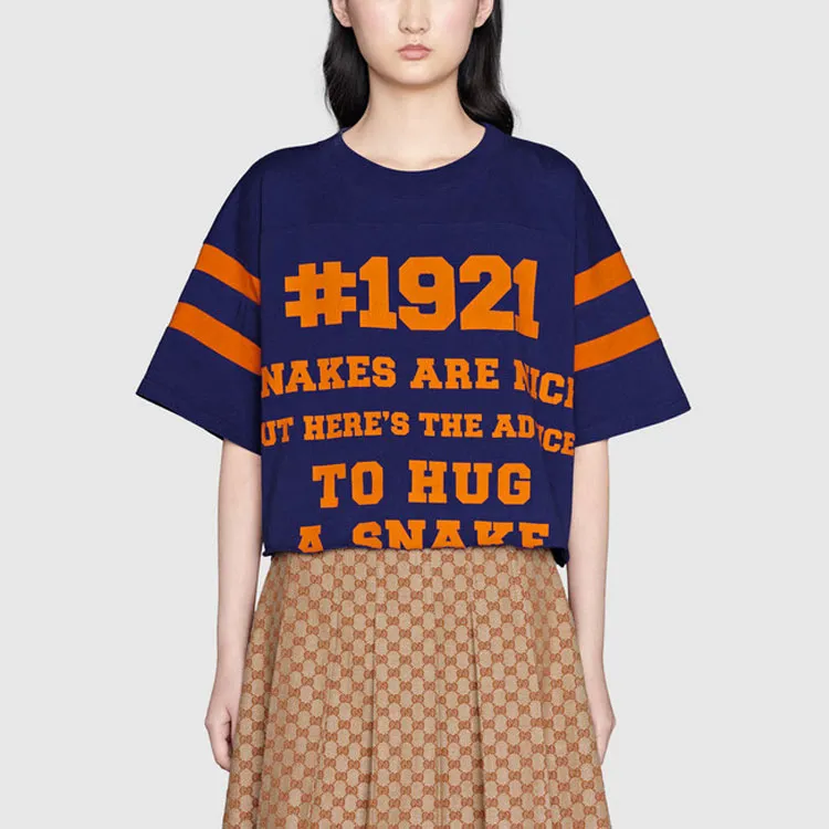 GUCCI 1921 L'Aveugle Par Amour T shirt Blue-3