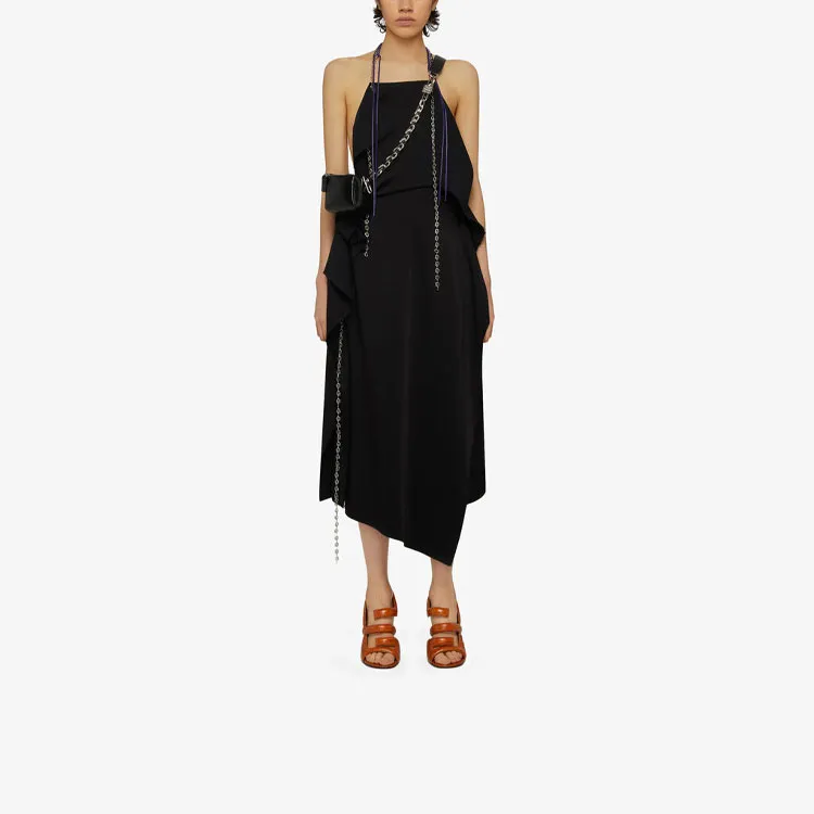 Givenchy Drape Asymmetrical Dress With Metallic Details 'Black'-1