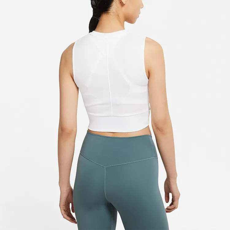 Nike Dri Fit Sleeveless Sports Shirts Women's White-3