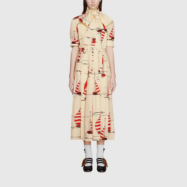 GUCCI Short-Sleeved Dresses Women's White-2