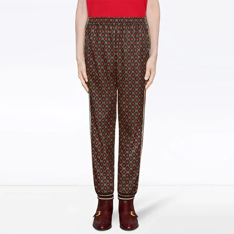 GUCCI FW21 Casual Pants Men's Red Yellow Black-1