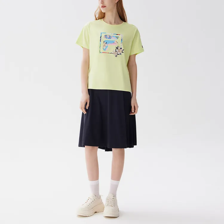 FILA T-Shirts Women's Fluorescent Lime Green-3