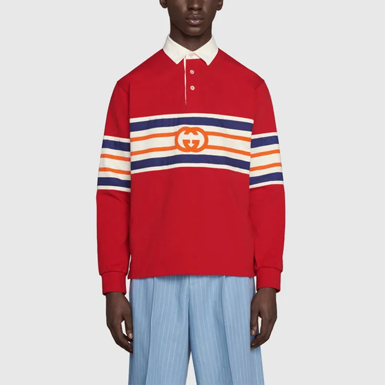 GUCCI Gg Stripe effect Polo Shirt-2