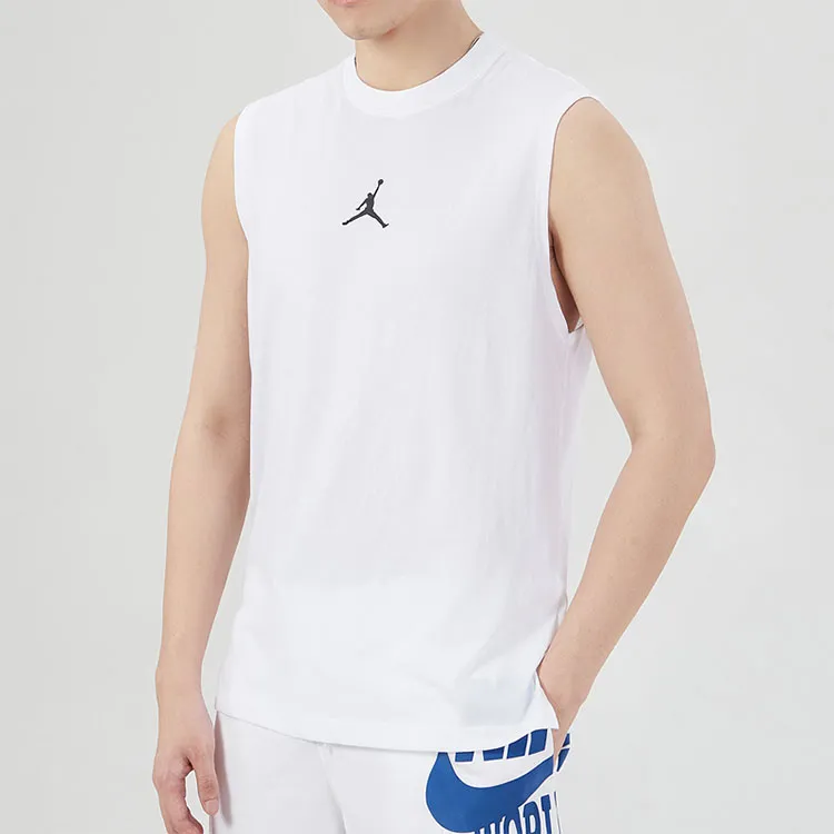 Jordan Air Men's Training Quick-Dry Knit Crewneck Sleeveless Tank White-2