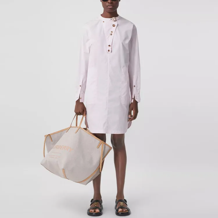 Burberry Long-Sleeved Dresses Women's Pink-1