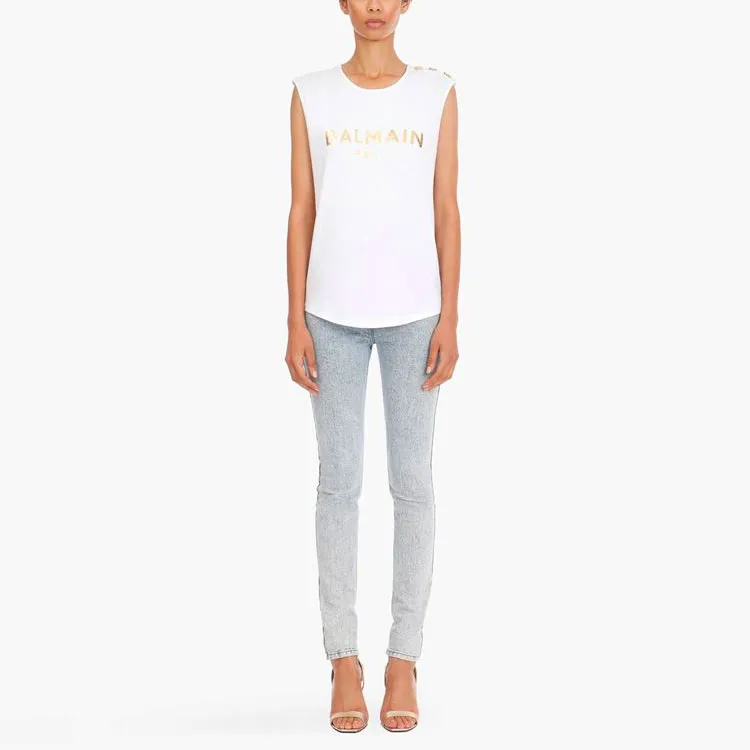 BALMAIN SS21 Regular T Shirt Women's White-1