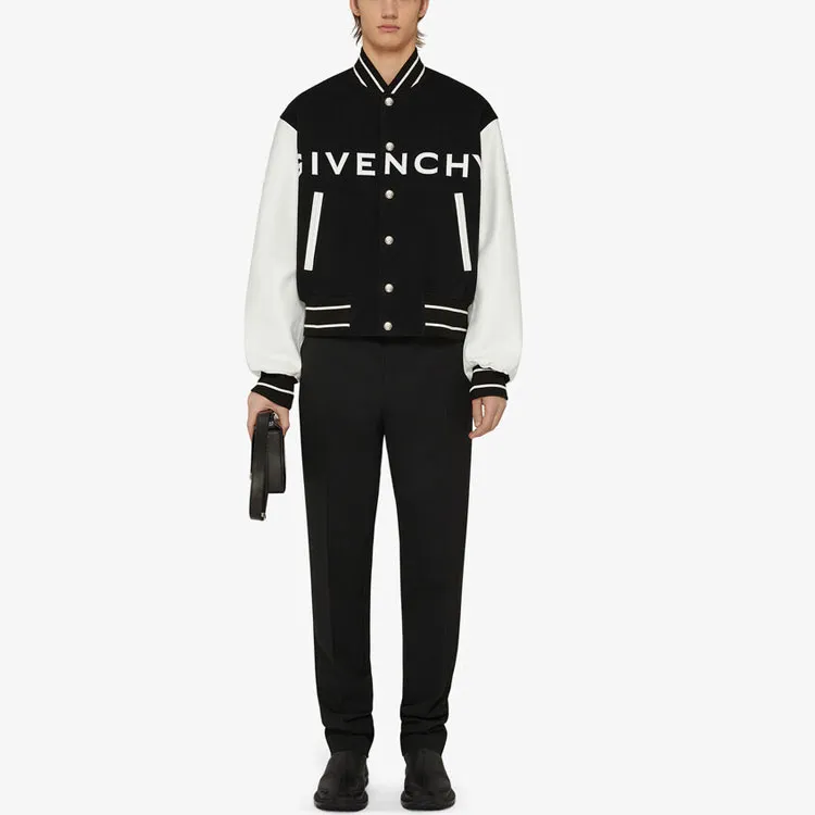 Givenchy Wool And Leather Big Varsity Jacket-3