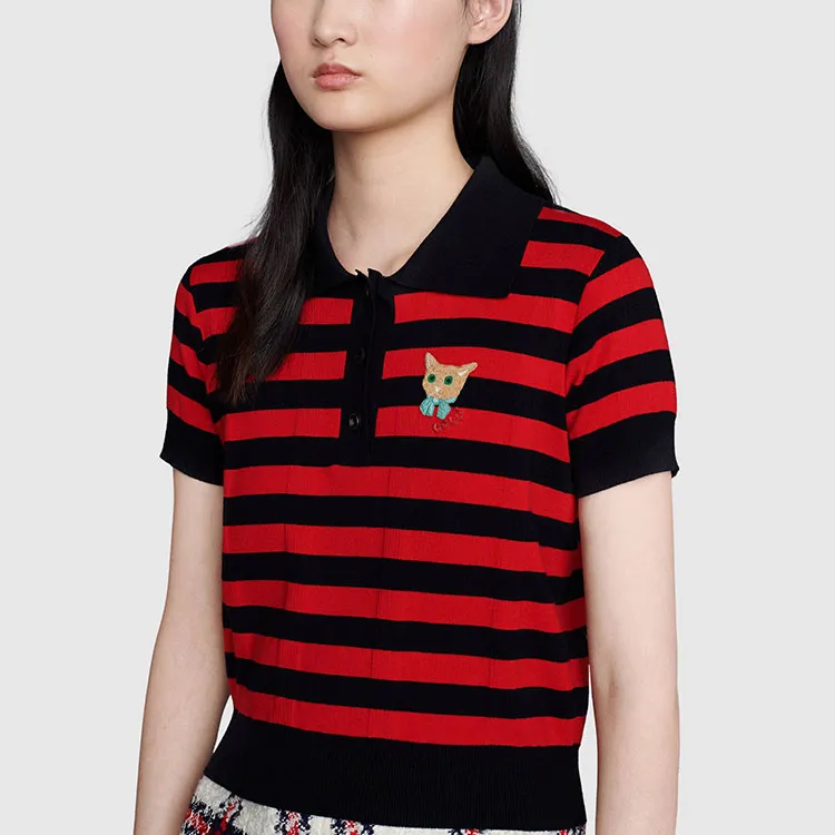 GUCCI Polo Shirts Women's Red-1