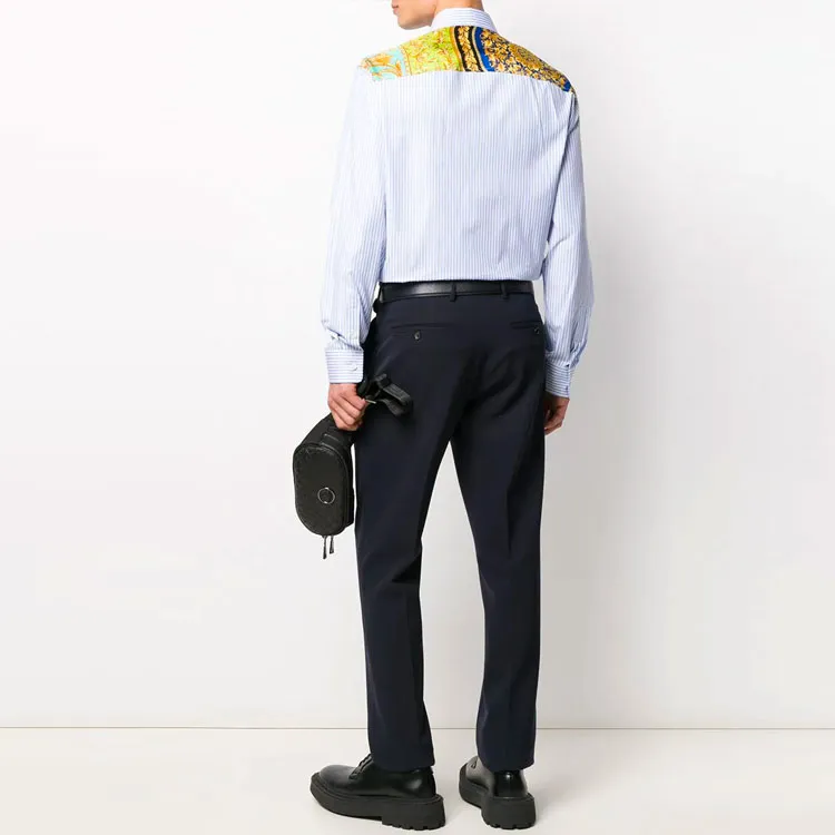 VERSACE Maxi Chain Striped Shirt-2