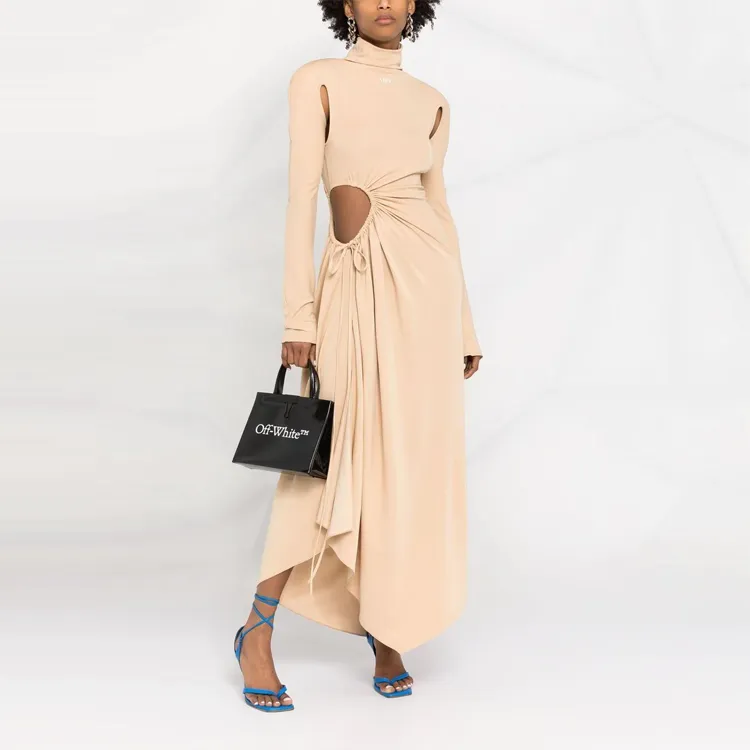 OFF-WHITE SS21 Long-Sleeved Dresses Women's Dusty Pink-1