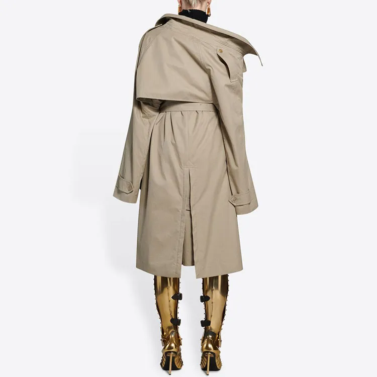 Balenciaga One Shoulder Trench Coat-3