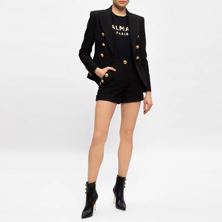 BALMAIN Piqué weave Mini Shorts-3