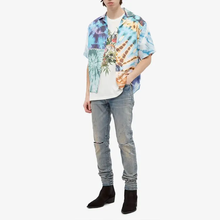 AMIRI Tie Dye Patchwork Silk Shirt-1