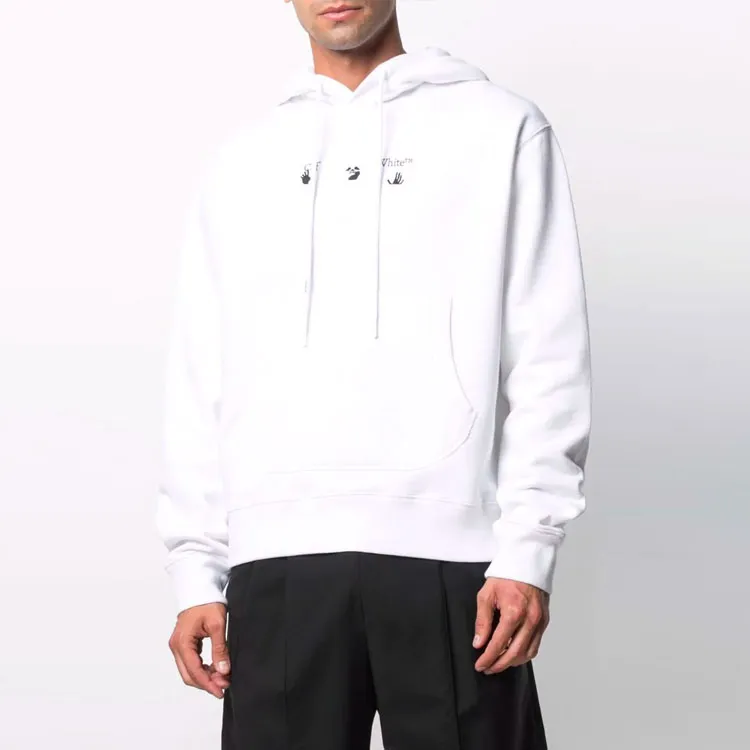 Off- Marker Flatlock Slim Hoodie-1