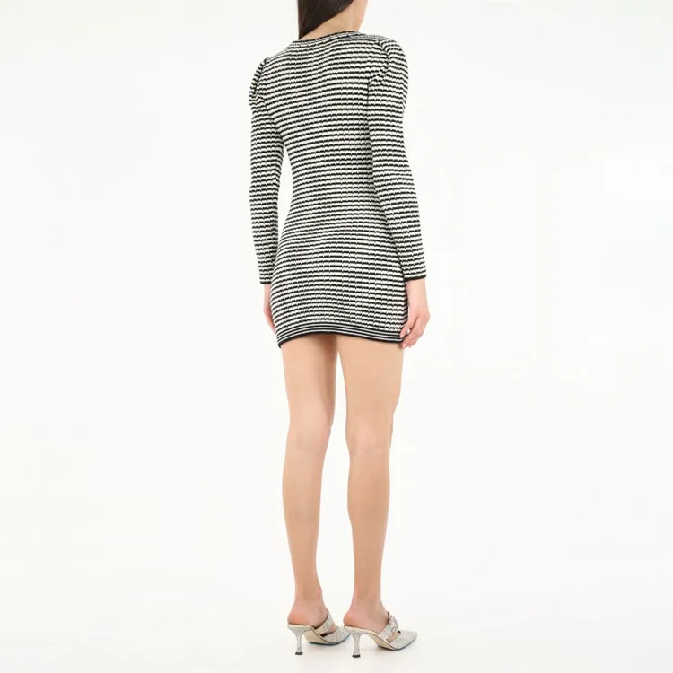 Self portrait Striped Knit Mini Dress-4