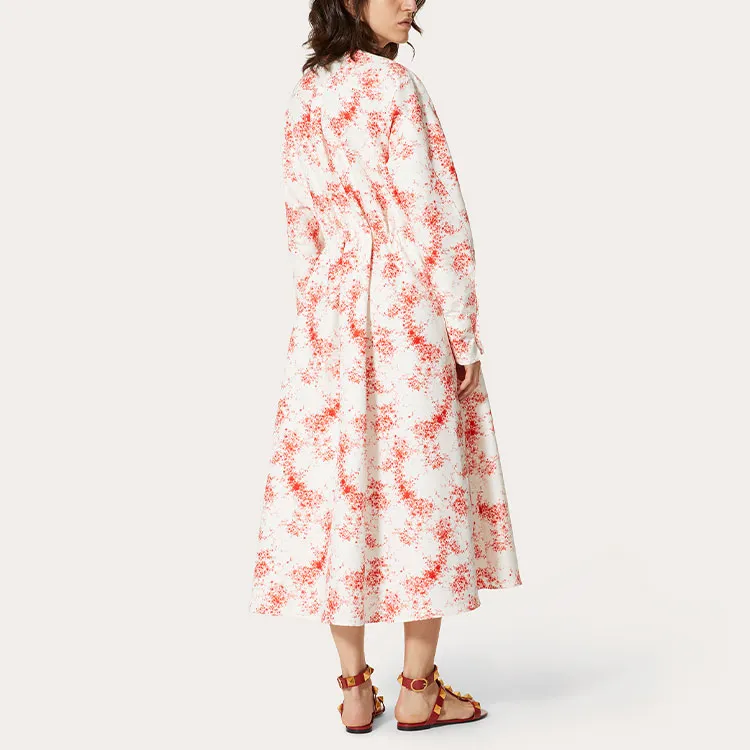 Valentino Long Sleeved Dresses Women's Red-2