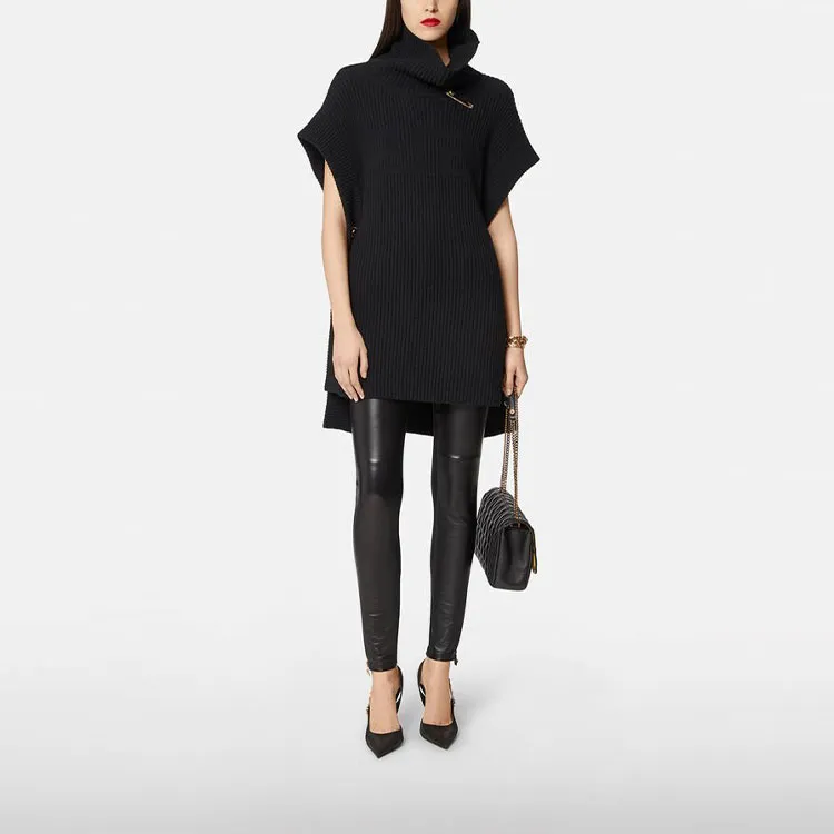 VERSACE Leather Leggings 'Black'-1