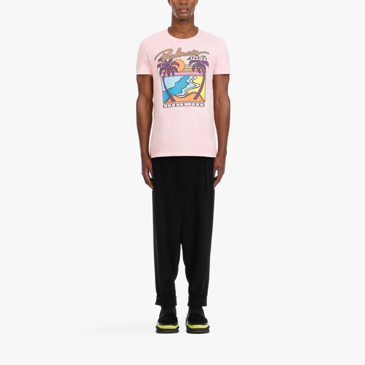 BALMAIN T-Shirts Men Pink-1