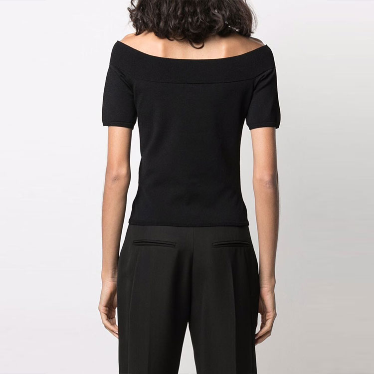 ★alexander mcqueen★ Off-shoulder knit short sleeve t-shirt ALEXANDER MCQUEEN OFF THE SHOULDER TOP – Belinda International