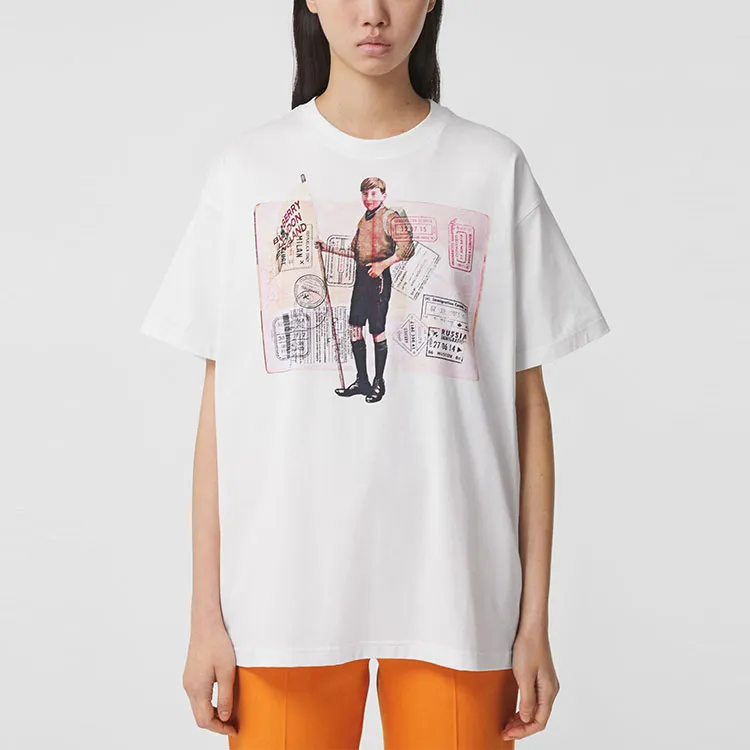 Burberry Drop Shoulder Sleeve T Shirt Women's White-3