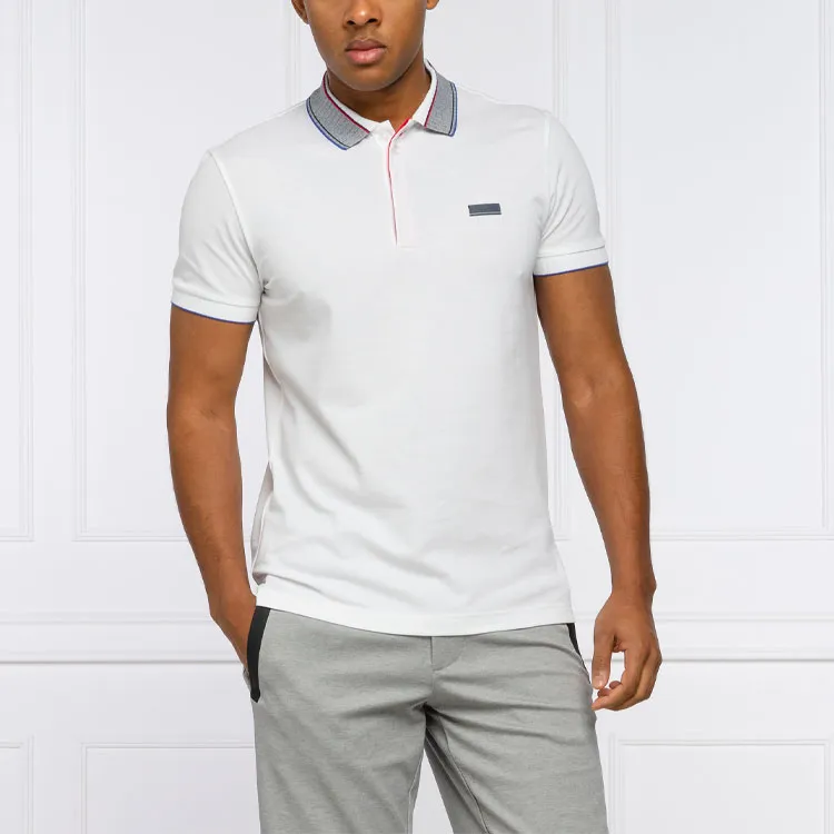 HUGO BOSS Short Sleeved Polo Shirt Men's White-3