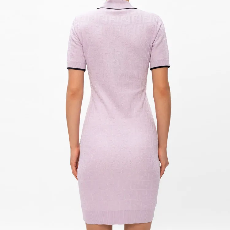 FENDI SS21 Short-Sleeved Dresses Women's Pink Purple-2