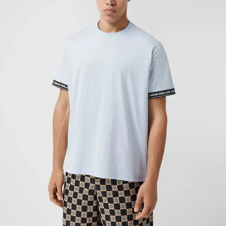 Burberry T Shirts Men Light Blue-2