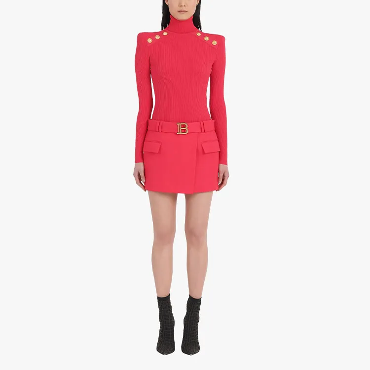 BALMAIN Casual Short Skirts Women's Red-1