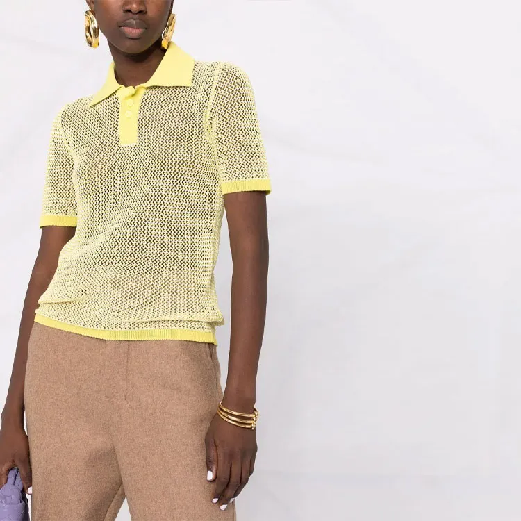 Bottega Veneta Polo Shirt Women's Yellow-4