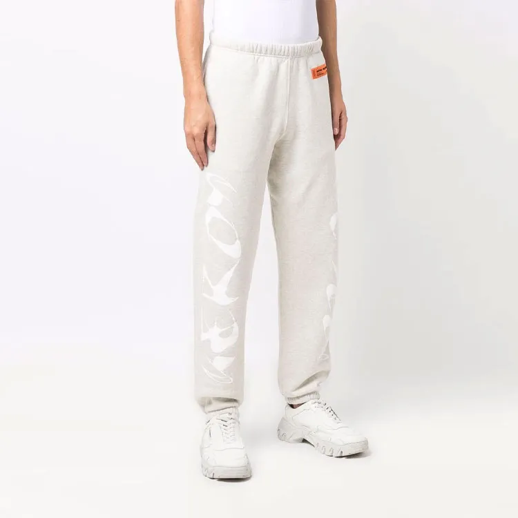 HERON PRESTON Knitted Sweatpants Men Gray White-2
