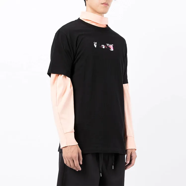 OFF WHITE Acrylic Arrow Logo Print T Shirt-4