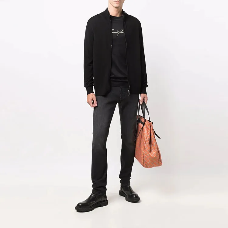 EMPORIO ARMANI High Neck Zipped Cardigan-2