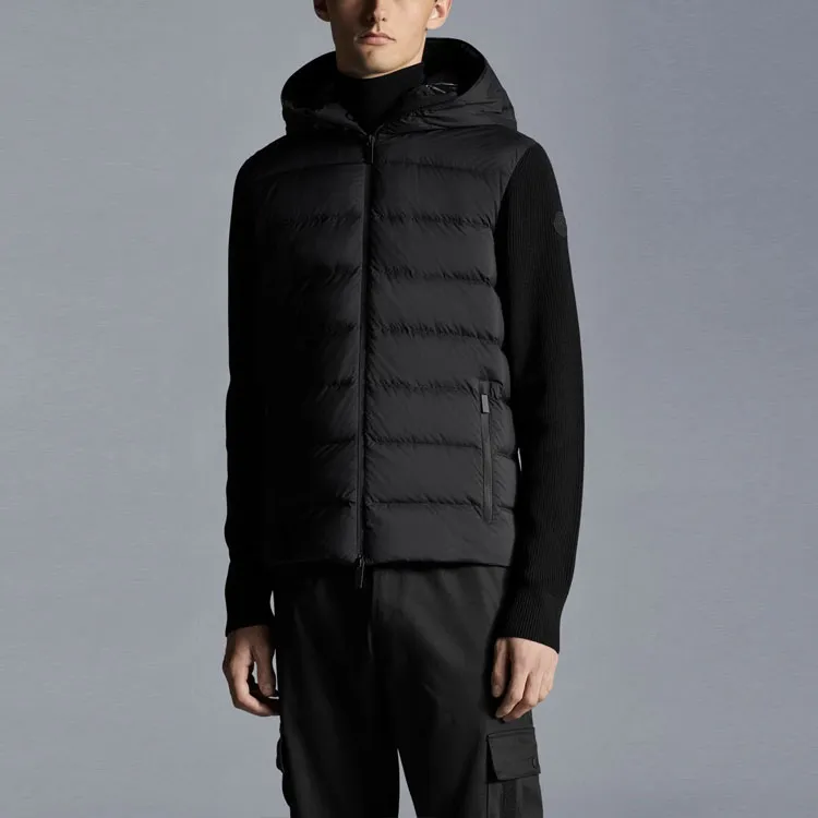 Moncler Padded-panels Knitted Hooded Jacket-2