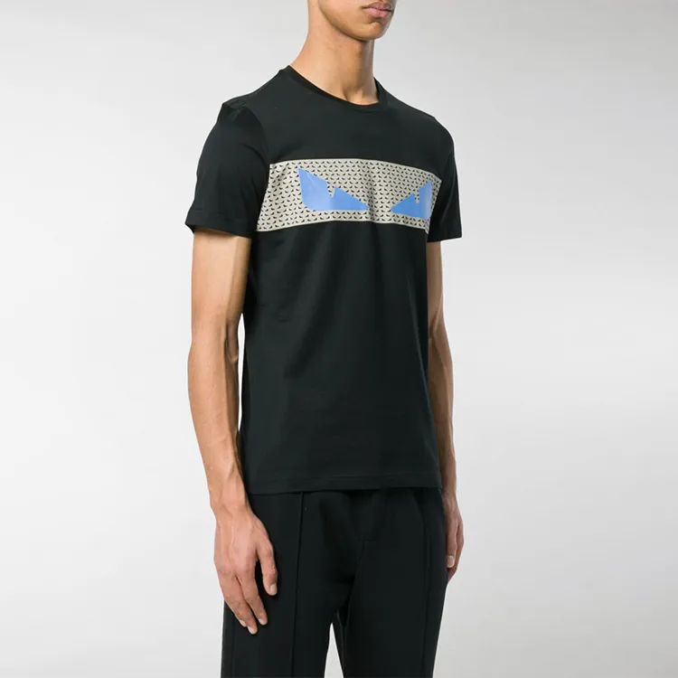 FENDI T Shirts Men Black-2