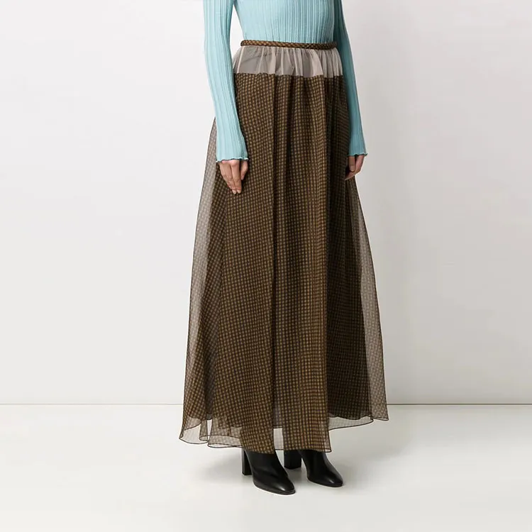 FENDI Casual Long Skirts Women's Brown-2
