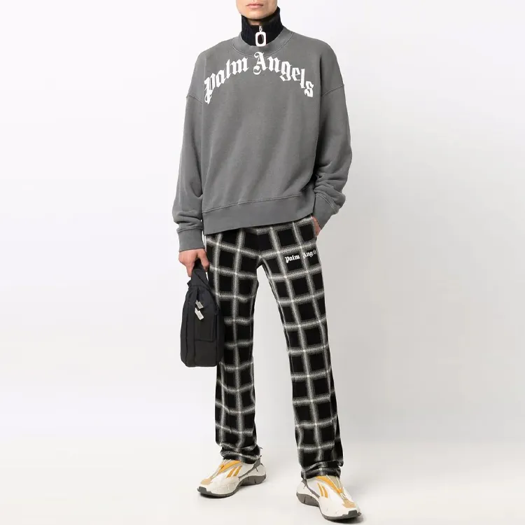PALM ANGELS Curved Logo Crewneck-2
