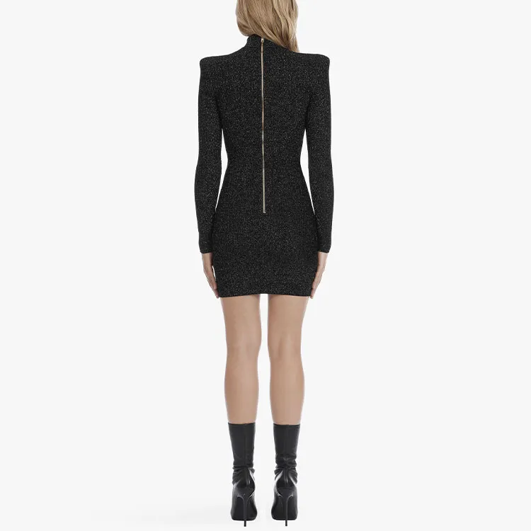 BALMAIN Long-Sleeved Dresses Women's Black-2