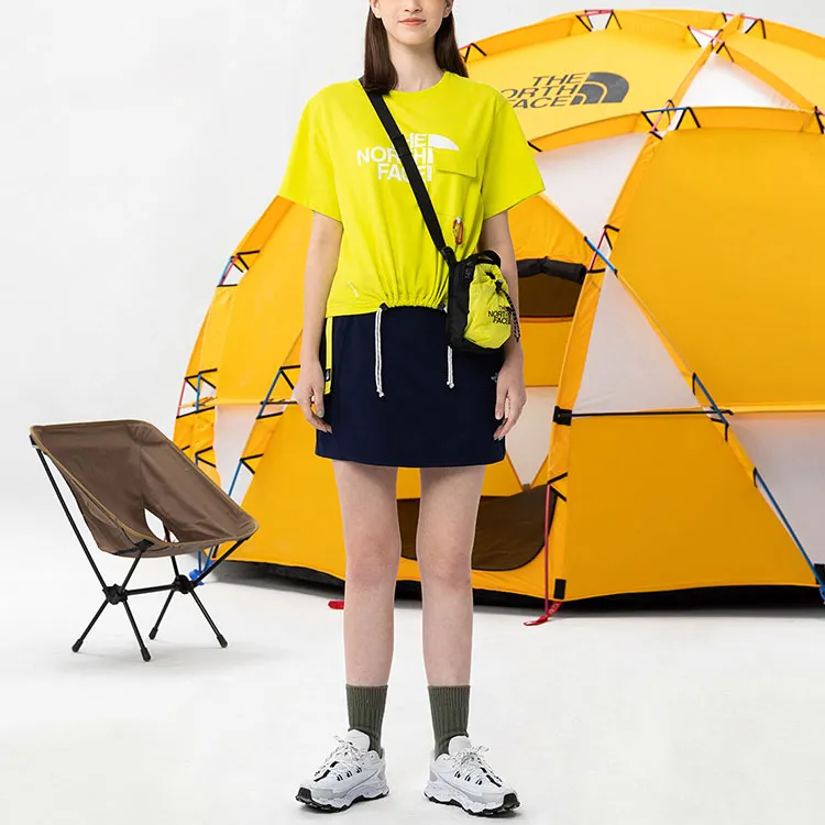 THE NORTH FACE Drop Shoulder Sleeve T Shirt Women's Yellow Green-2