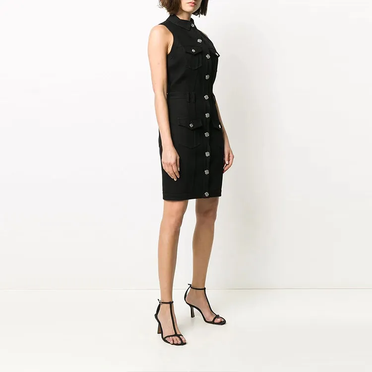 BALMAIN Sleeveless Dresses Women's Black-3