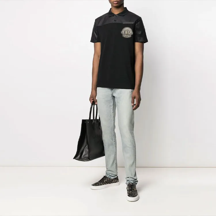 BALMAIN Polo Shirts Men Black-1