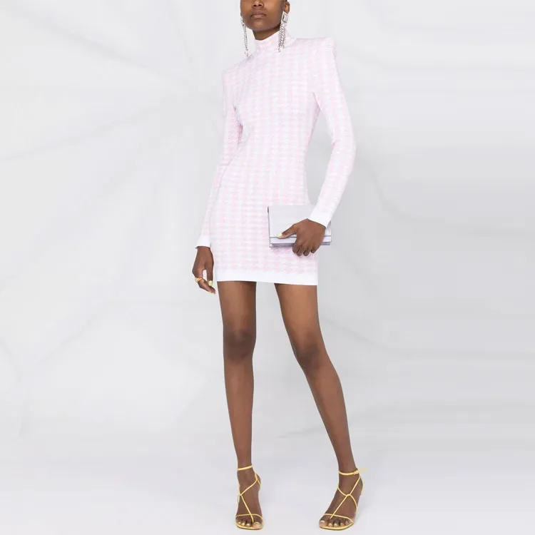 BALMAIN Long-Sleeved Dresses Women's Pink-1
