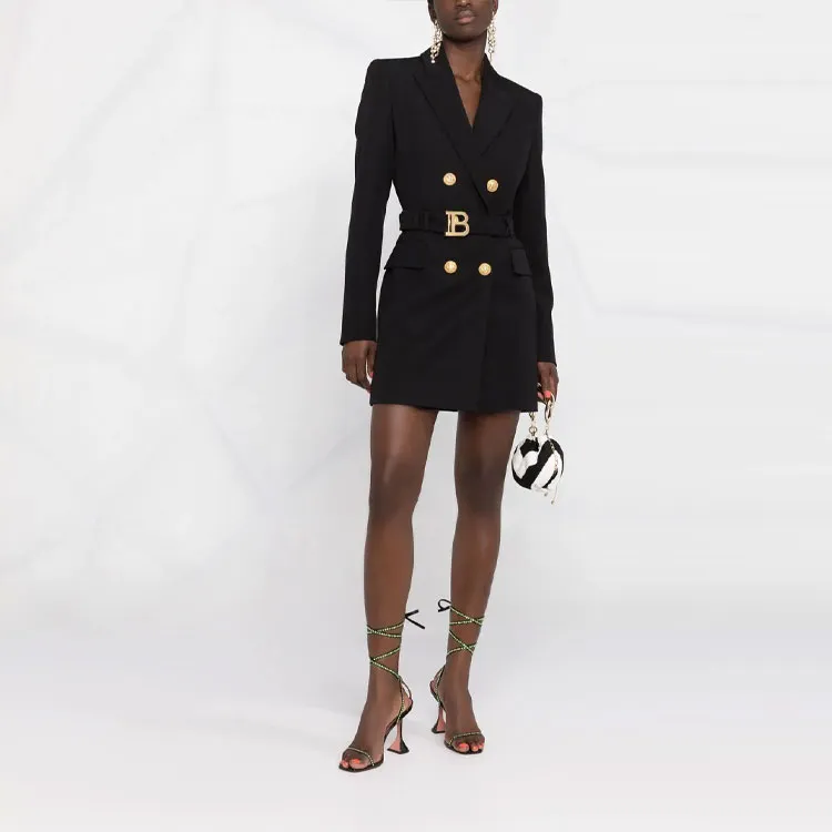 BALMAIN Long-Sleeved Dresses Women's Black-2