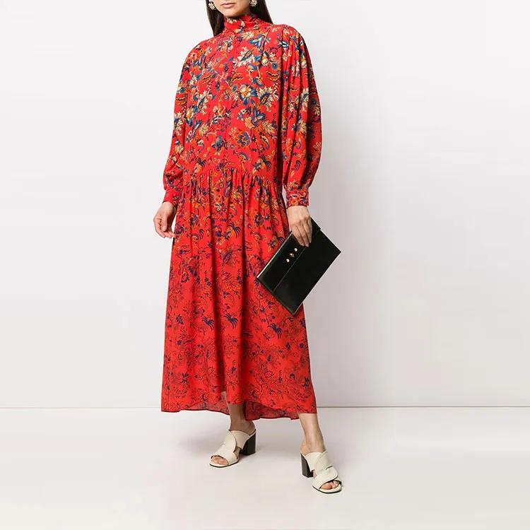 Givenchy Long-Sleeved Dresses Women's Red-2