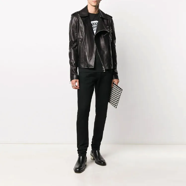 BALMAIN Leather Biker Jacket-1